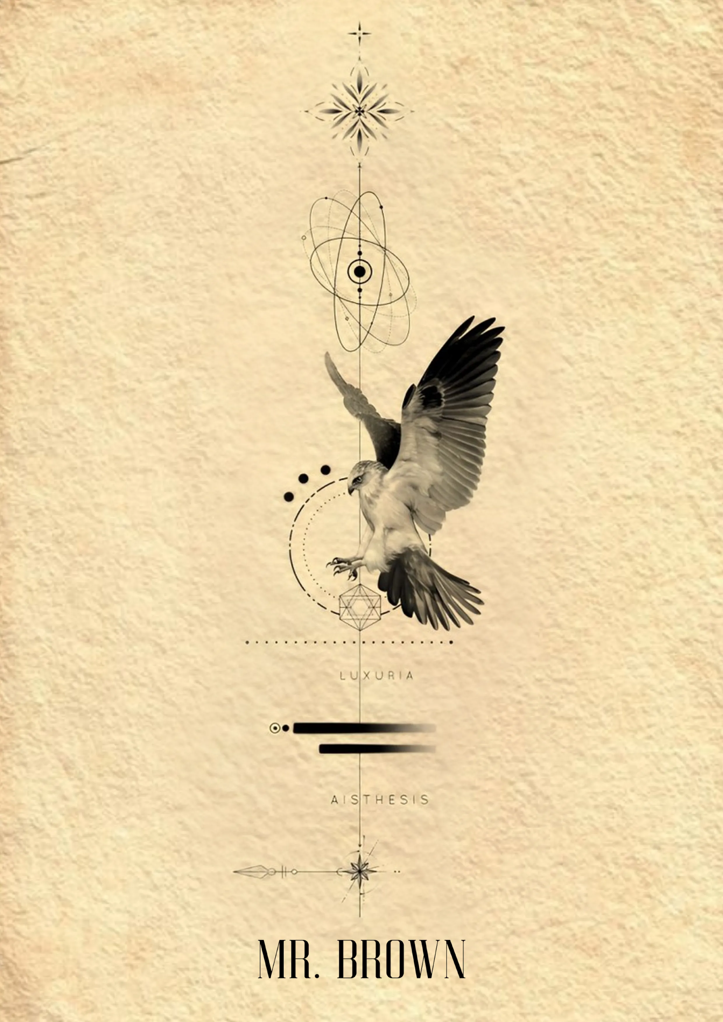 Geometrical and Realistic Eagle Tattoo&nbsp;Design